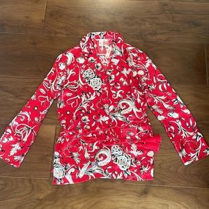 Victoria Secret New with Tags Red Satin Pajama Set, with Red Rope/Tassel Belt